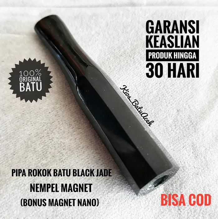 Pipa Rokok Batu Black Jade Aceh Cutting Segi 8