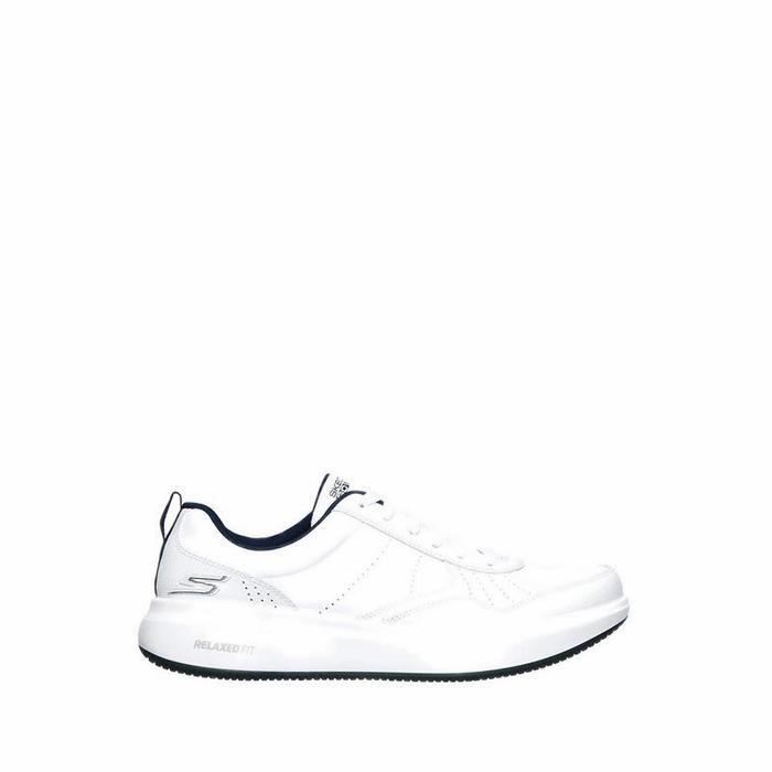 Skechers Go Walk Steady Men's Walking Shoes - WHITE/NAVY