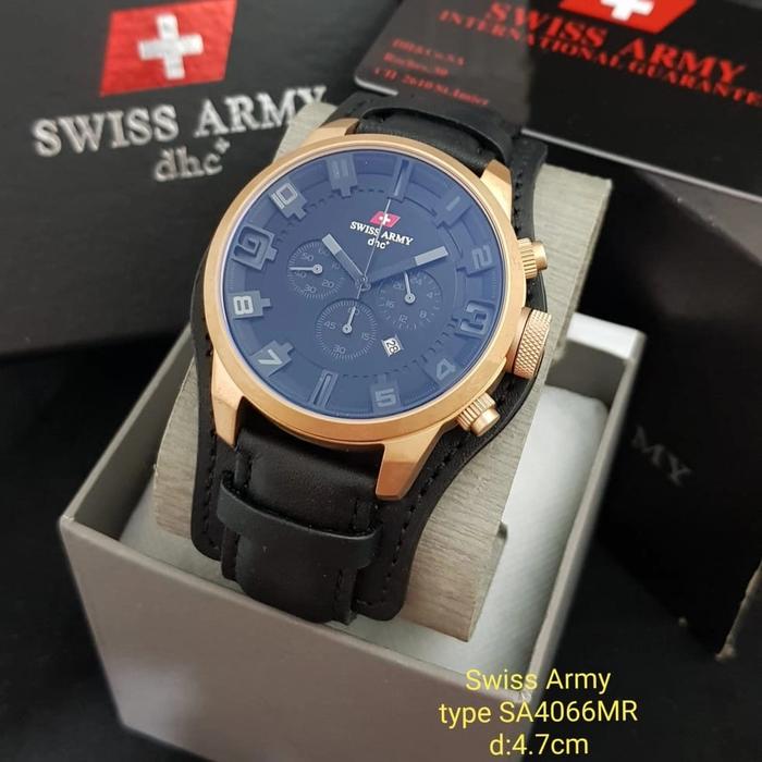 Jam Tangan Pria Swiss Army SA4066MB Tali Kulit Chronograph Original 01