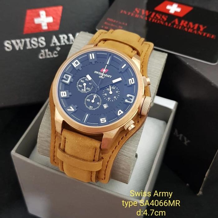 Jam Tangan Pria Swiss Army SA4066MB Tali Kulit Chronograph Original 02