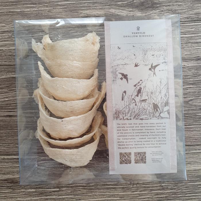 Mangkok warna natural putih tulang Sarang burung Walet birdnest 100 gr