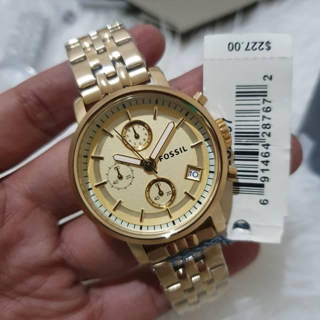 Jam Tangan Wanita F0ssill Original ES2197 All Steel Gold