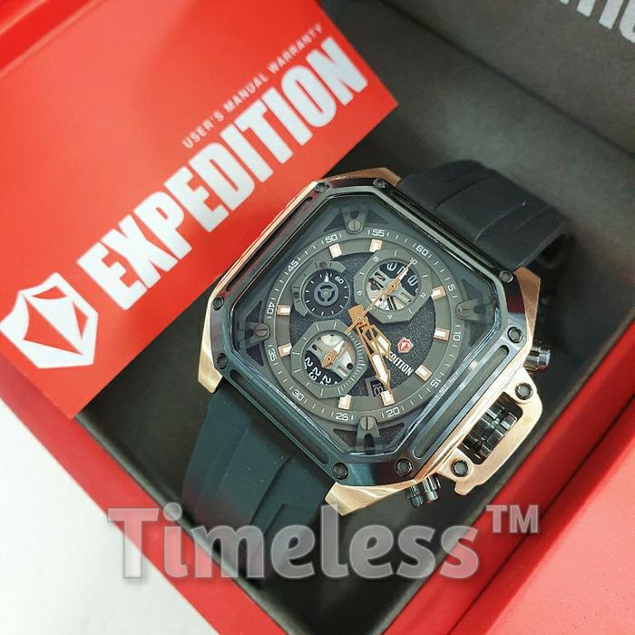 jam tangan pria Expedition E 6812 M Black Rosegold