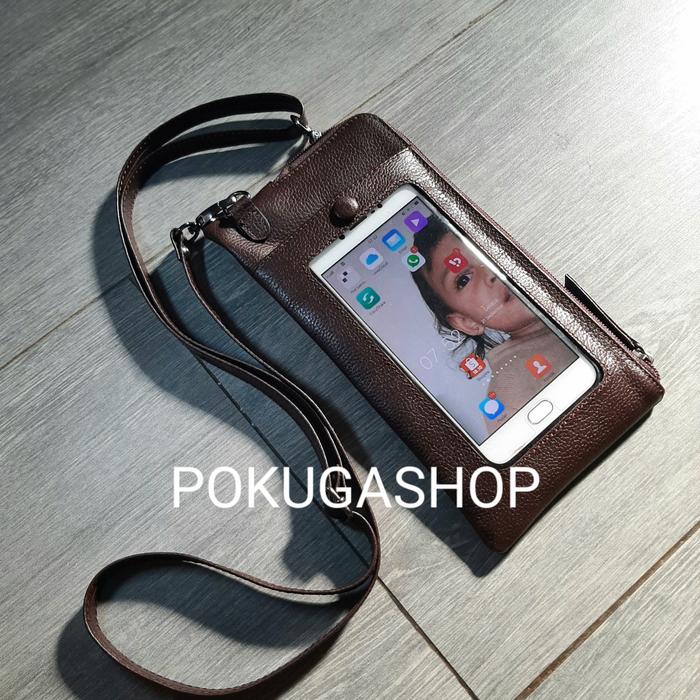 phone case sling bag / tas kulit keren/ tas hp slempang kulit sapi