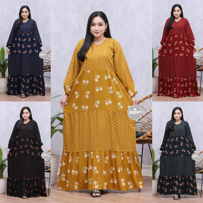 GAMIS KATUN RAYON SANTUNG CANDA SUSUN GAMIS BUSUI MODERN DRESS MUSLIM