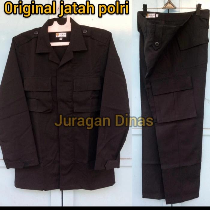 1 set baju hitam brimob original asli jantan polri