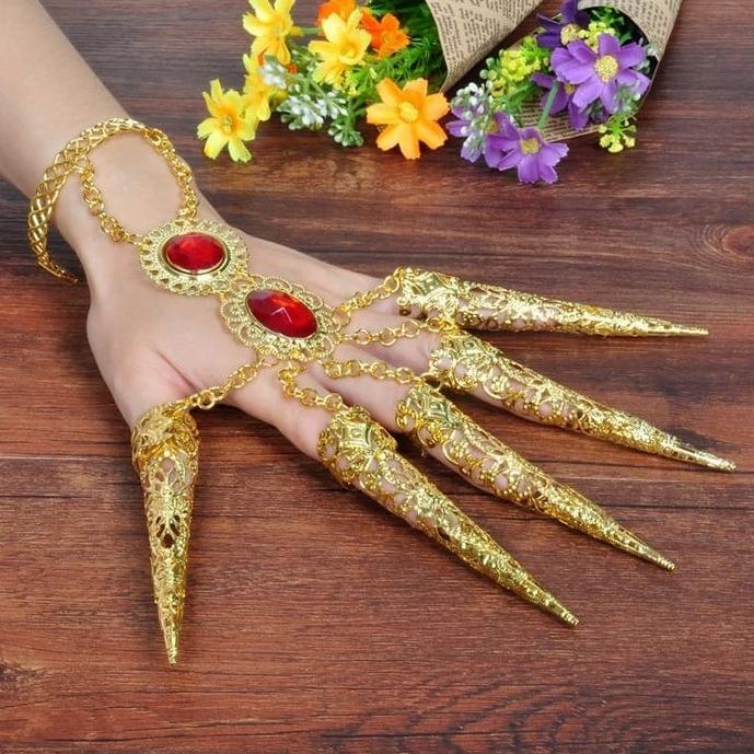 tanggai kuku panjang / kuku pengantin adat + gelang / kuku tari
