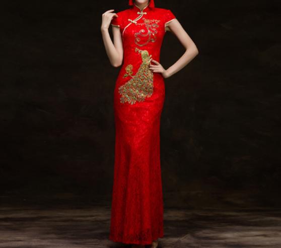 wedding lace cheongsam qipao