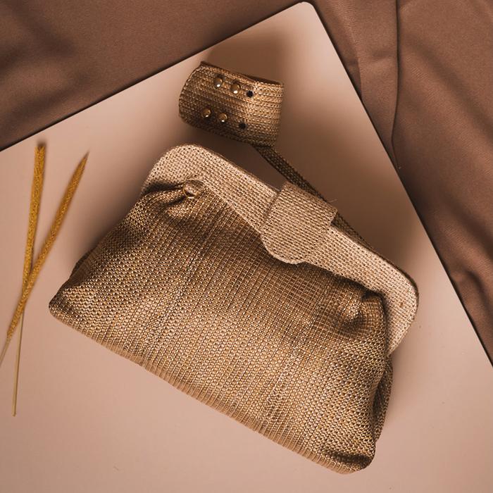 Tas Wanita Handmade Tas Karung Goni Tikar- Belle Clutch Bag Cream