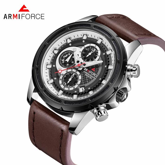 Jam Tangan Pria ArmyForce 8004 Original Chronograph Tali Kulit
