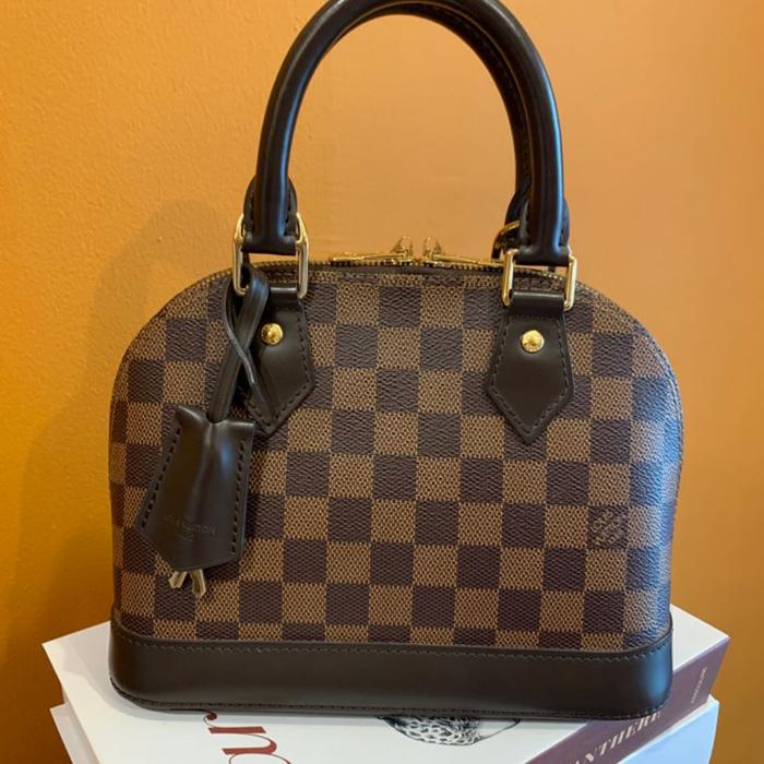 Tas Excellent LV Alma BB Damier 2019 DB Strap Rec Padlock Keys