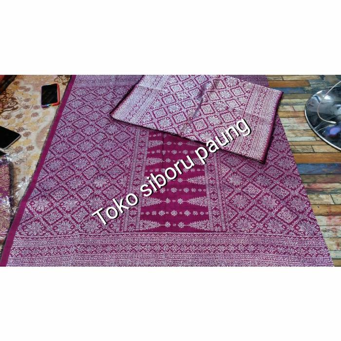 songket Palembang benang permata gebeng warna magenta