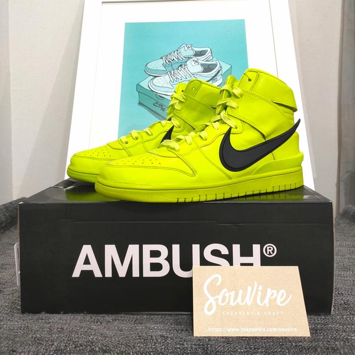 NIKE DUNK HIGH X AMBUSH GREEN VOLT FLASH LIME 2021 BNIB 100% ORIGINAL