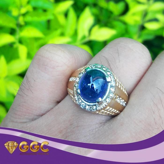 Cincin Batu Mulia Permata Blue Safir Afrika