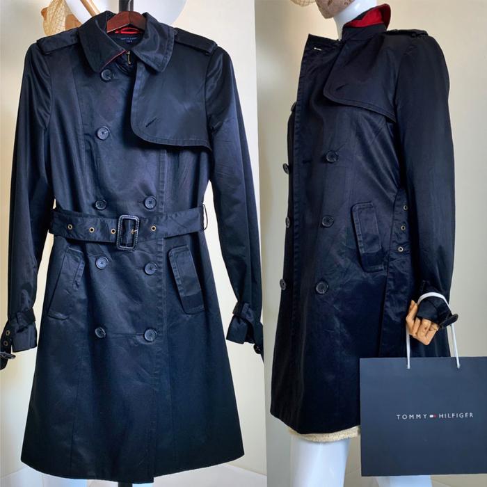 trench coat authentic tommy hilfiger original ori preloved second BIRU