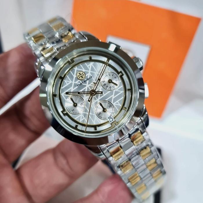 Jam Tangan Wanita T0RY BVRCH Original TB 1034 All Stainlees
