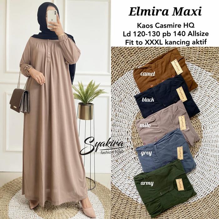gamis dres maxi wamita terbaru elmira maxi kaos casmire hq good qualit