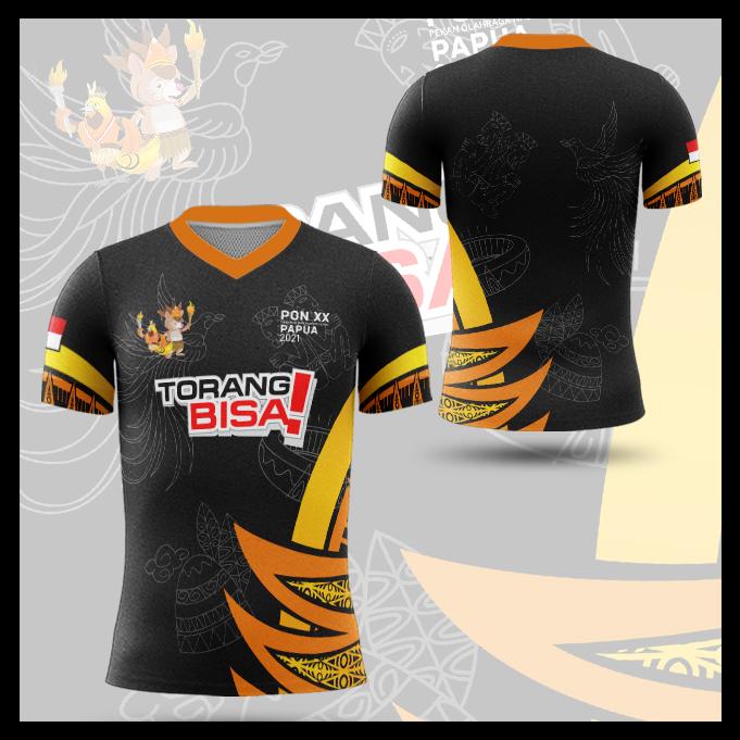 Baju Kaos Jersey Dewasa PON XX Papua 2021 Custom Fullprint Hitam