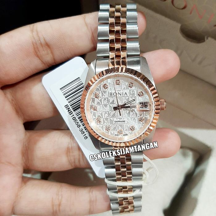 JAM TANGAN WANITA BONIA SAPPHIRE BNB10550-3616 SILVER ROSEGOLD ORIGINA