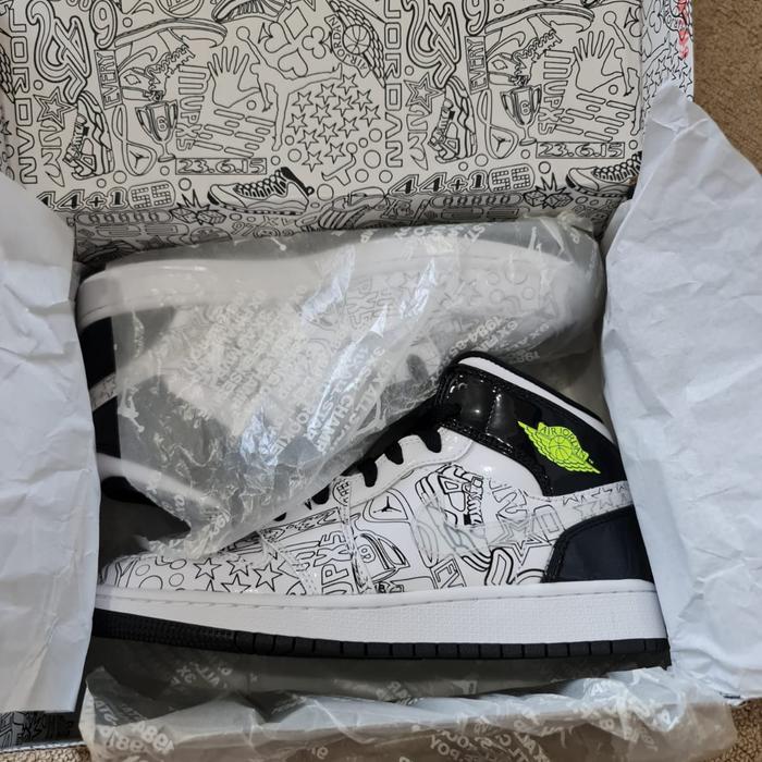 Air Jordan 1 Mid Doodle DIY GS Original