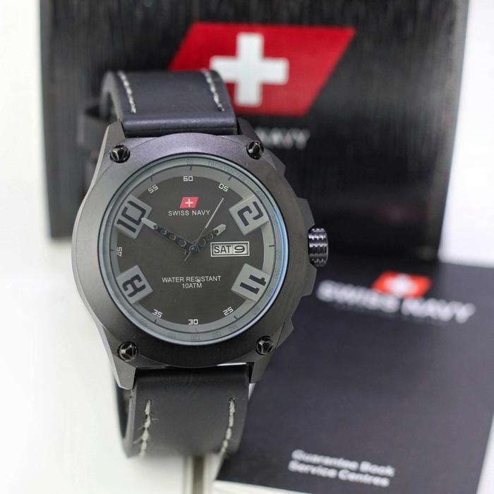 Jam Tangan Pria Swiss Navy 5852 Original Tali Kulit