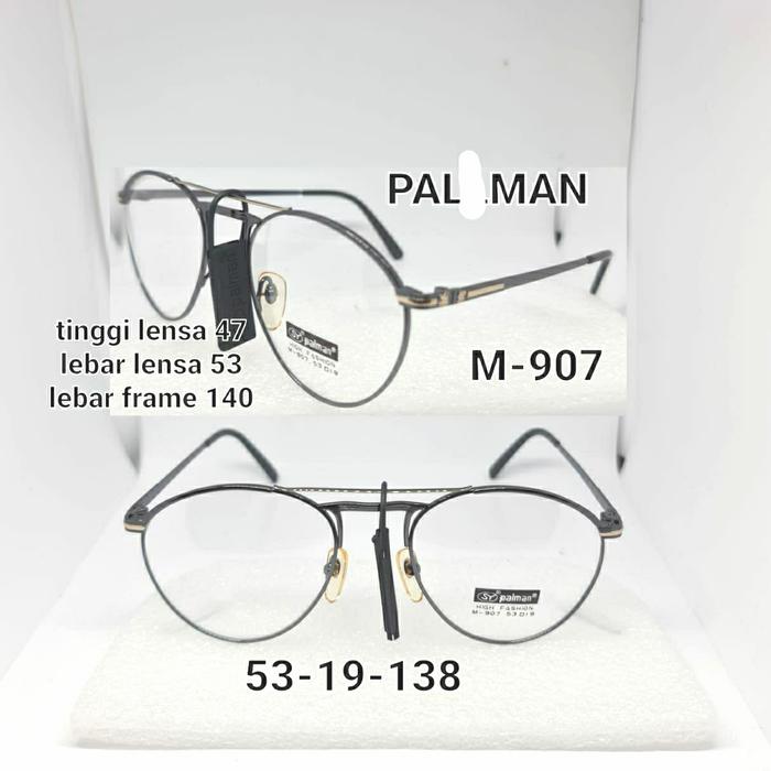 FRAME KACAMATA PALMAN M 907 53-19-138 RETRO CLASSIC ion plate