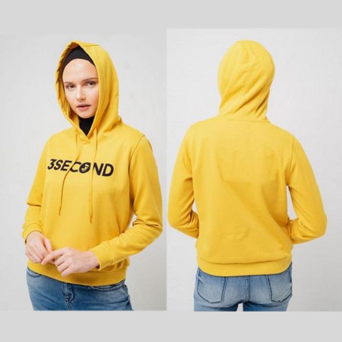 Hoodie 3second Warna Kuning Jaket Unisex tersedia ukuran kecil - jumbo