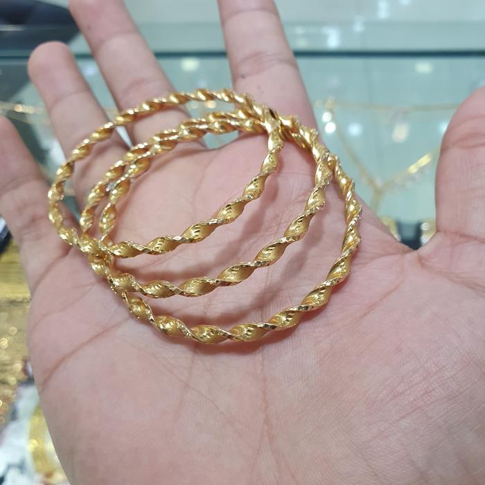 gelang bangle ulir 3pc emas 700