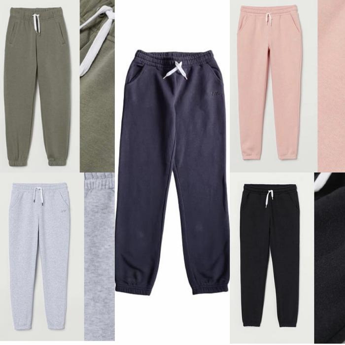 HM Girls Jogger Pant NYC Series - Celana Remaja Hitam Abu Hijau Pink