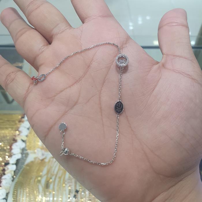 gelang rantai serut dancingstone emas 750