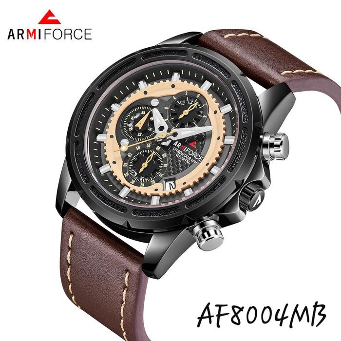 Jam tangan Army force tali kulit chronograp original pria