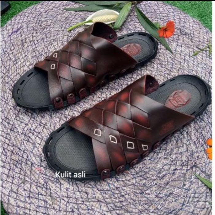 Sandal kulit pria model pria masa kini bahan kulit asli