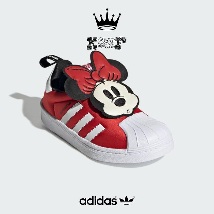 ADIDAS SUPERSTAR 360 KIDS ORIGINAL "Minnie Mouse Red White"