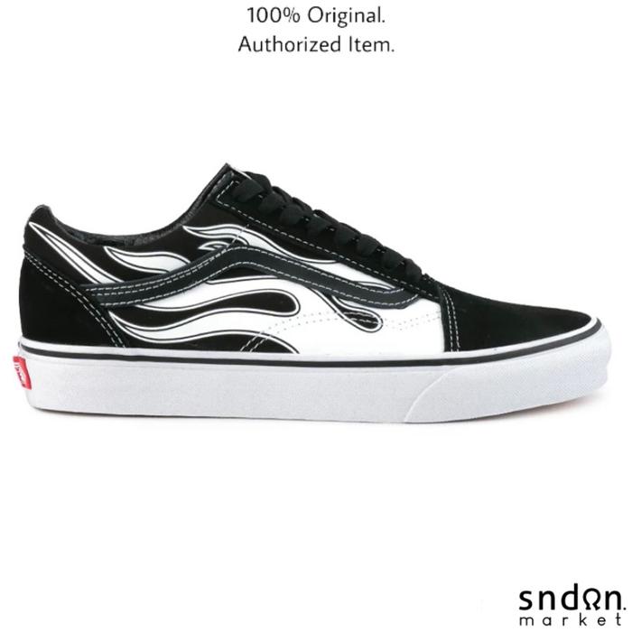 VANS Old Skool Flame Black White Original PT NAVYA