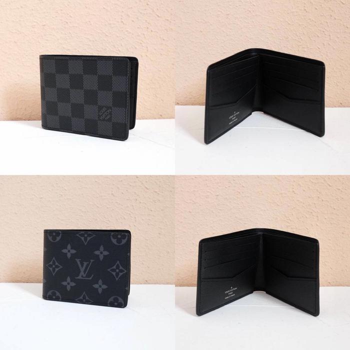 LV Louis Vuitton Damier Graphite/ Monogram Eclipse Slender Wallet