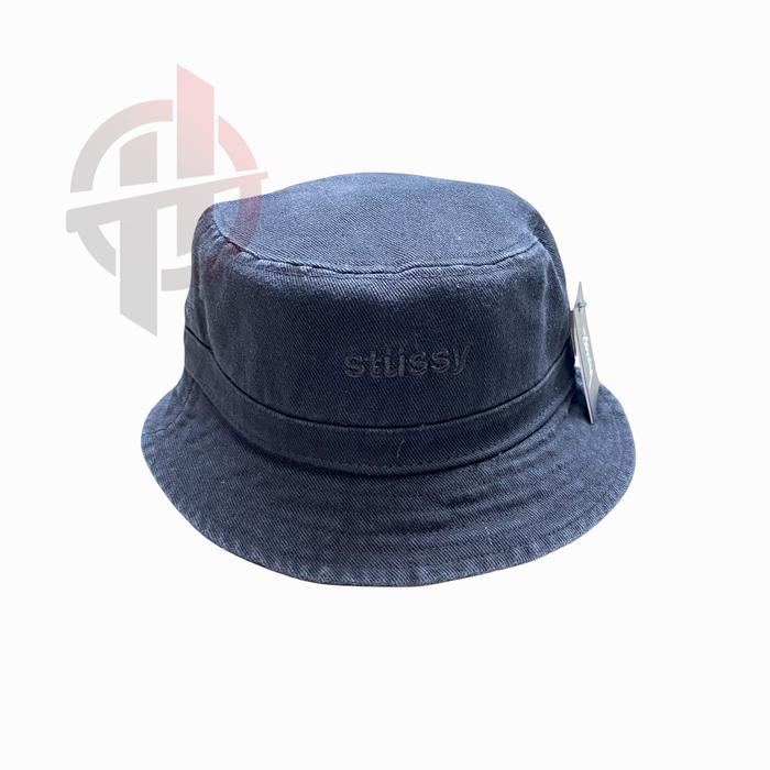 STUSSY AURORA WASHED TWILL BUCKET HAT - BLACK