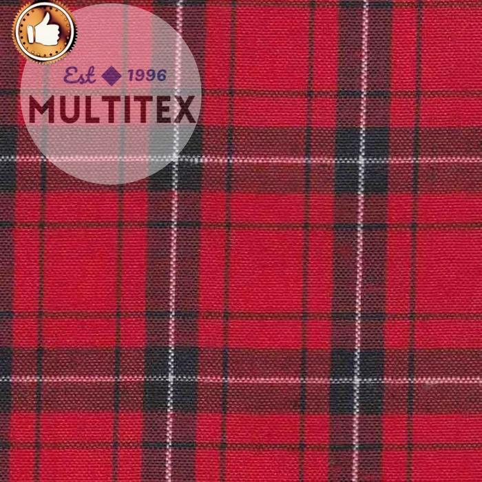 [GULUNGAN] Bahan kain kotak merah seragam sekolah kemeja yaryndyed