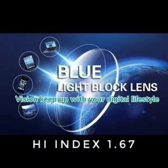 Lensa Hi-Index 1.67 BlueRay/Anti Radiasi/Lensa Tebal Di Desain tipis
