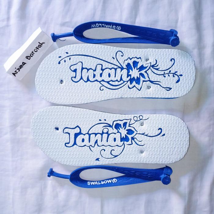 Sandal ukir bunga sendal jepit swallow sandal wanita sandal pria