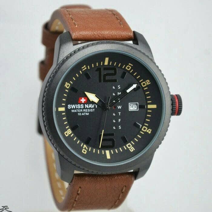Jam Tangan Pria Swiss Navy 1133 Original Tali Kulit