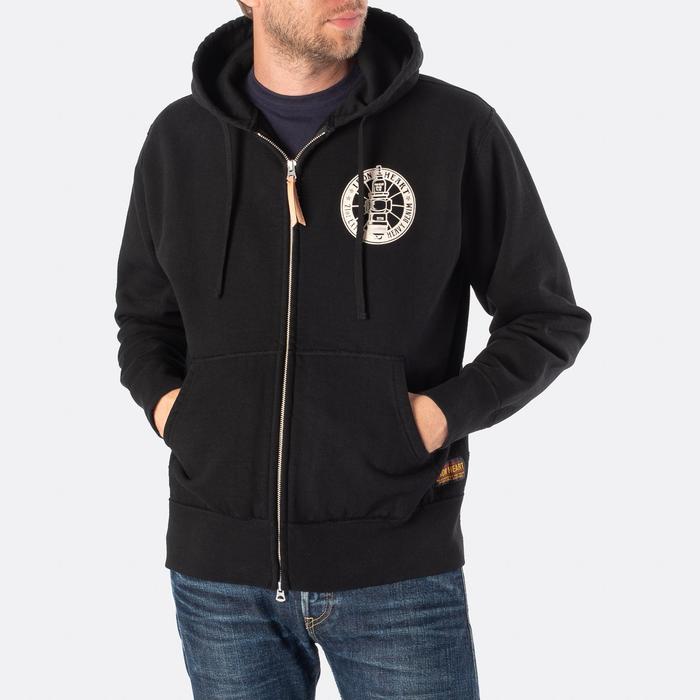 Iron Heart 14oz Loopwheeled Hoodie Jacket - Black