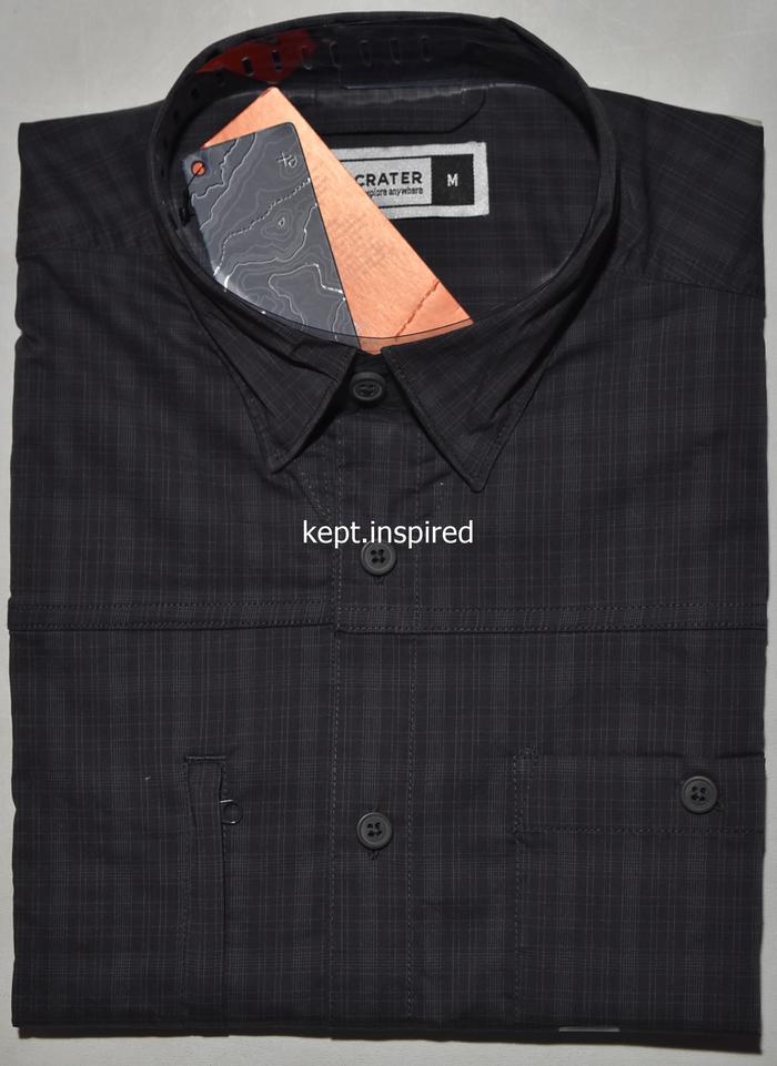 CRATER Kemeja Pria Formal Lengan pendek Abu Motif Reguler DFS 02 ORIGI