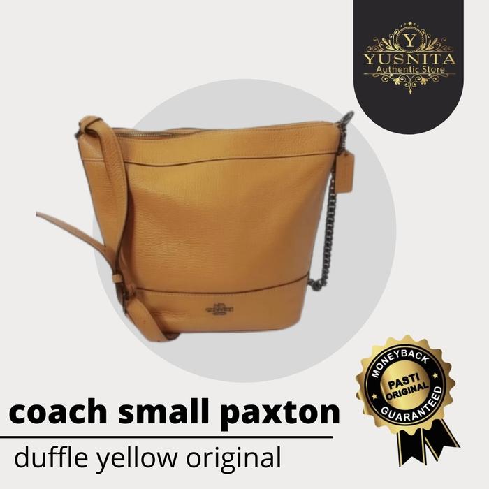 tas coach small paxton duffle yellow original authentic leather f76668