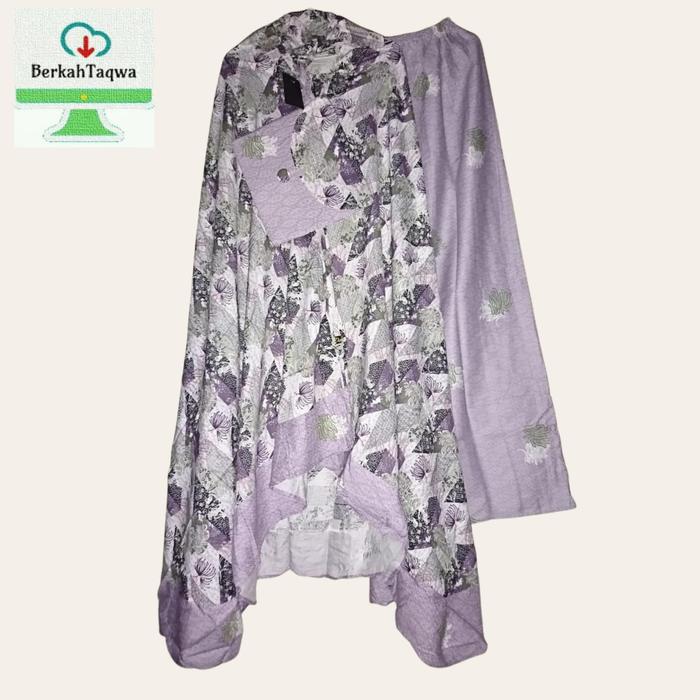Mukena Rayon Premium Lilac Ungu Salem Motif Paisley Adem Tebal Cantik/Mukena Dewasa Jumbo