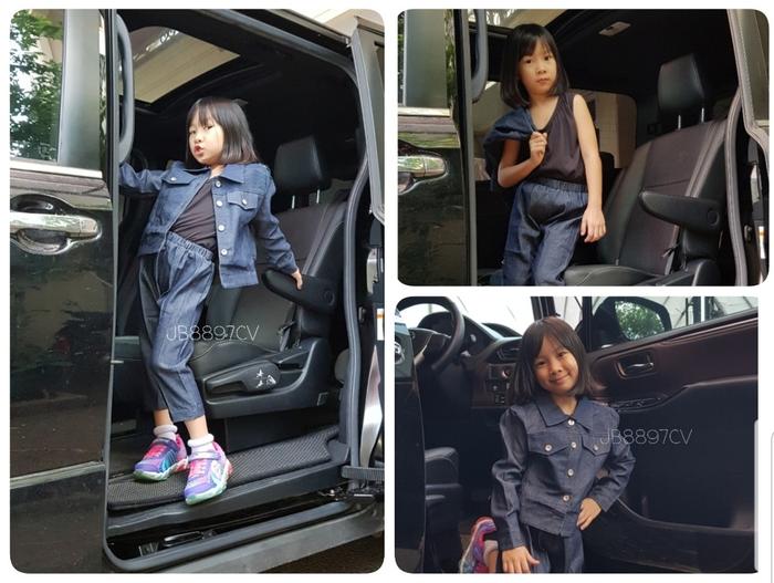 set jeans kid Setelan jaket dan celana bahan jeans LD jaket 76cm
