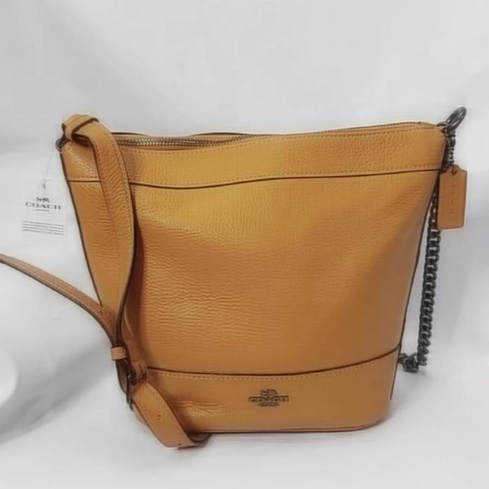 TAS COACH SMALL PAXTON DUFFLE YELLOW ORIGINAL ORI LEATHER F76668 NWT