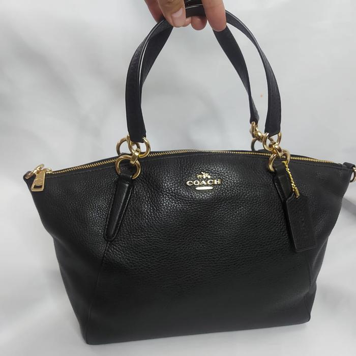 tas coach small kelsey satchel black leather original authentic defect