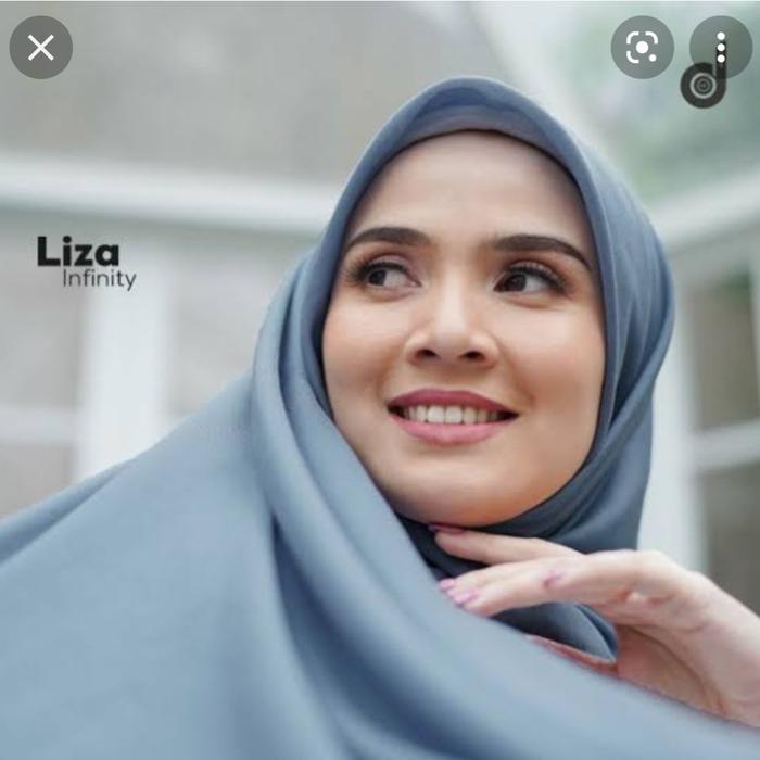 Jilbab Polos Segi Empat Liza Voal seri Biru Infinity Blue by Deenay