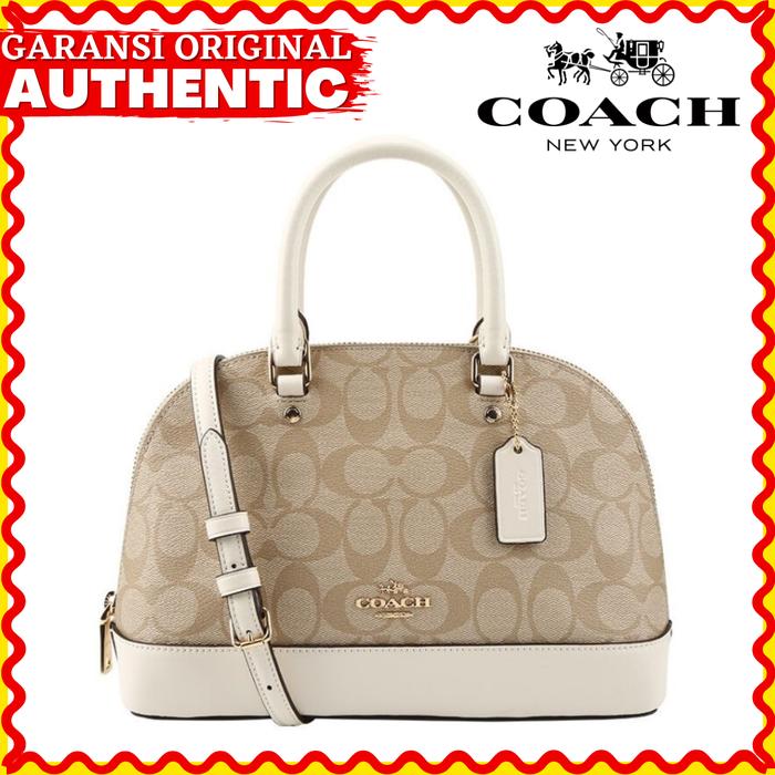 Tas Coach Mini Sierra Satchel Khaki Chalk Wanita Branded Original