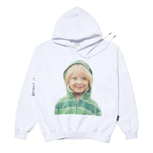 ADLV BABY FACE HOODIE WHITE GREEN HOODIE BOY